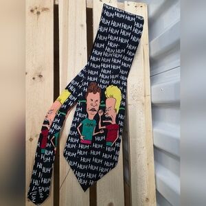Silvia Novelty Cartoon Print Tie - Black beavies And Head Hand Made